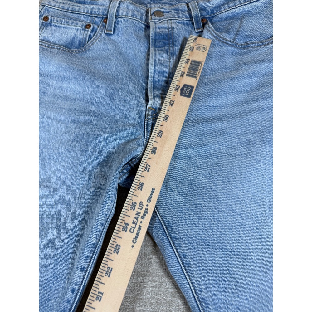 Levi's 501 S Jeans Womens 32x27 Light Blue Skinny Stretch Button Fly 31/28 - Picture 7 of 10